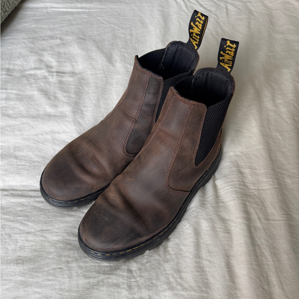 Dr. Martens Dark Brown Leather Chelsea Boots - Size 10